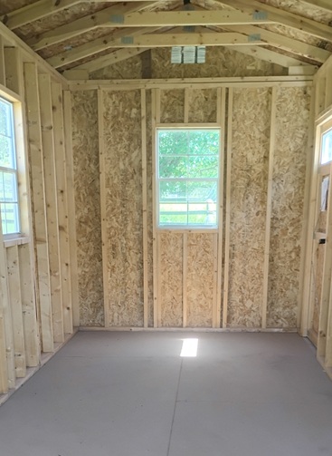 8x20 utility shed with 8 foot walls and windows on sale