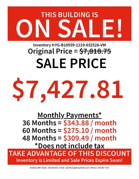 rent to own 12x20 garage utility with metal siding
