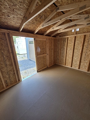 8x12 side utility shed with double doors