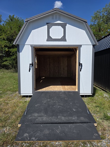 10x16 lofted barn with 6 foot ramp door and window on sale