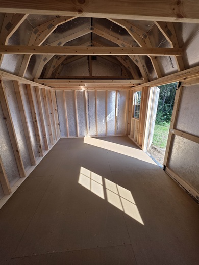 10x16 lofted barn with Tech Shield on roof and walls