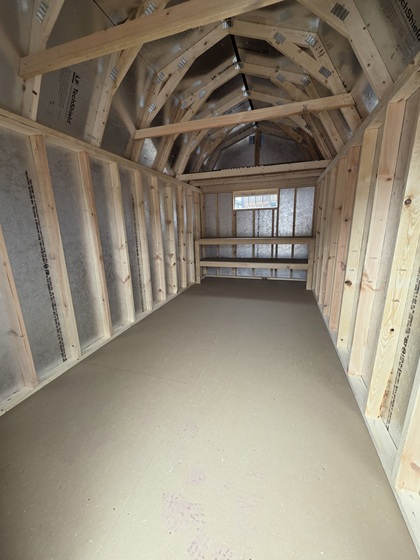 8x16 lofted barn with Tech Shield on roof and walls