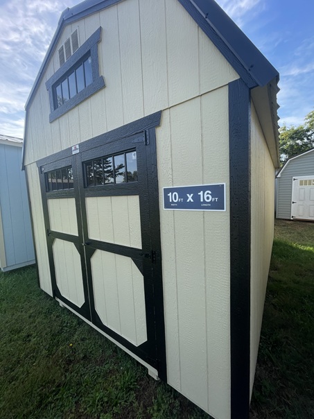 10x16 lofted barns with double doors and windows in Maryland