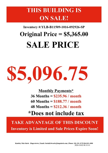 rent to own 10x16 lofted barns in MD