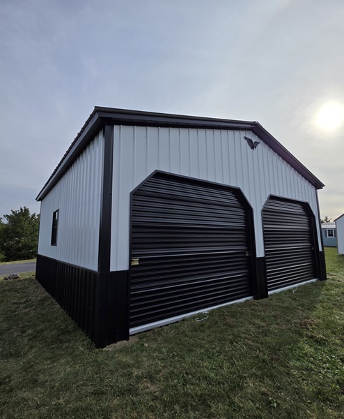 24x24 metal double wide garage for sale at KMP Sheds in Winchester VA